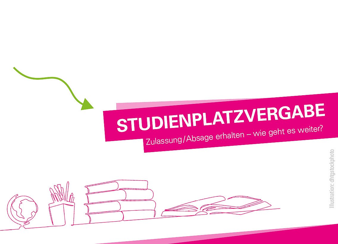 Globus, Stiftebox und Bücher in pinker Linienart vor weißem Hintergrund